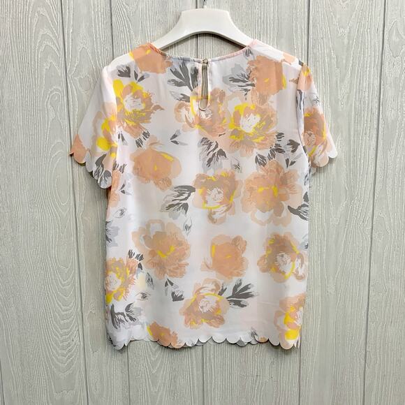 Banana Republic Pink Floral Short Sleeve Top Medium - Picture 5 of 7
